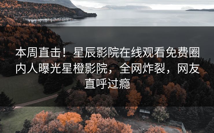本周直击！星辰影院在线观看免费圈内人曝光星橙影院，全网炸裂，网友直呼过瘾