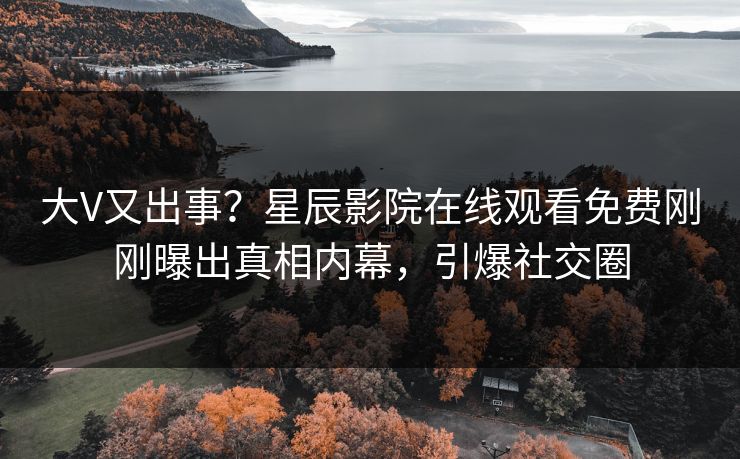 大V又出事？星辰影院在线观看免费刚刚曝出真相内幕，引爆社交圈