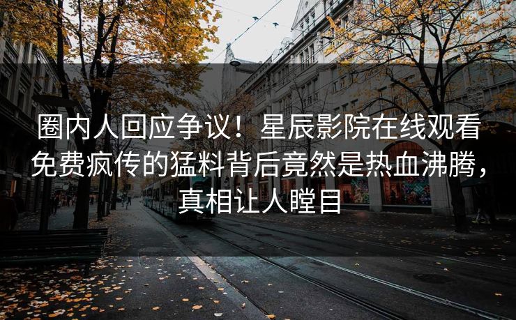 圈内人回应争议！星辰影院在线观看免费疯传的猛料背后竟然是热血沸腾，真相让人瞠目