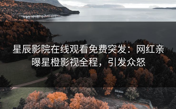 星辰影院在线观看免费突发：网红亲曝星橙影视全程，引发众怒